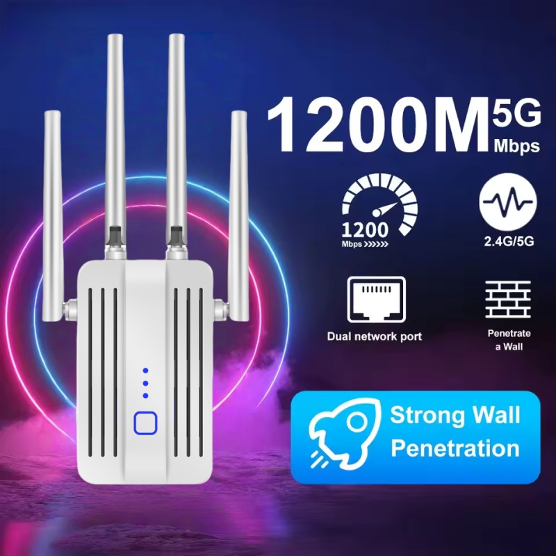 Home Security And Internet - Estensore ripetitore WiFi 1200Mbps 2.4G/5GHz segnale