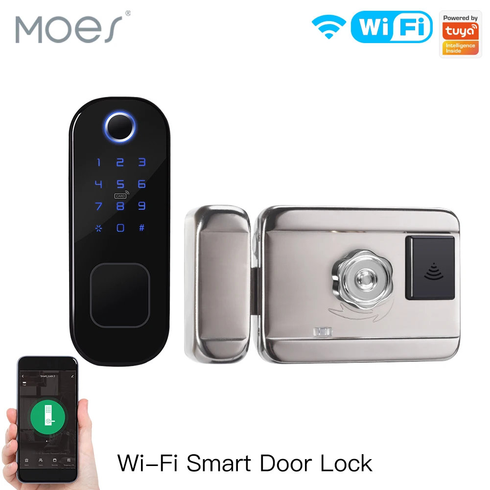 Home Security Door Lock - MOES WiFi Tuya Smart Lock Porta