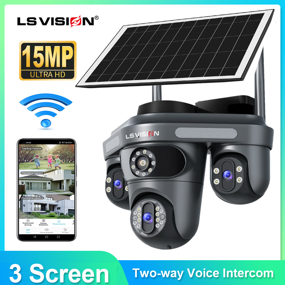 Home Security Outdoor Camera System - LS VISION Obiettivo multiplo 3 schermi