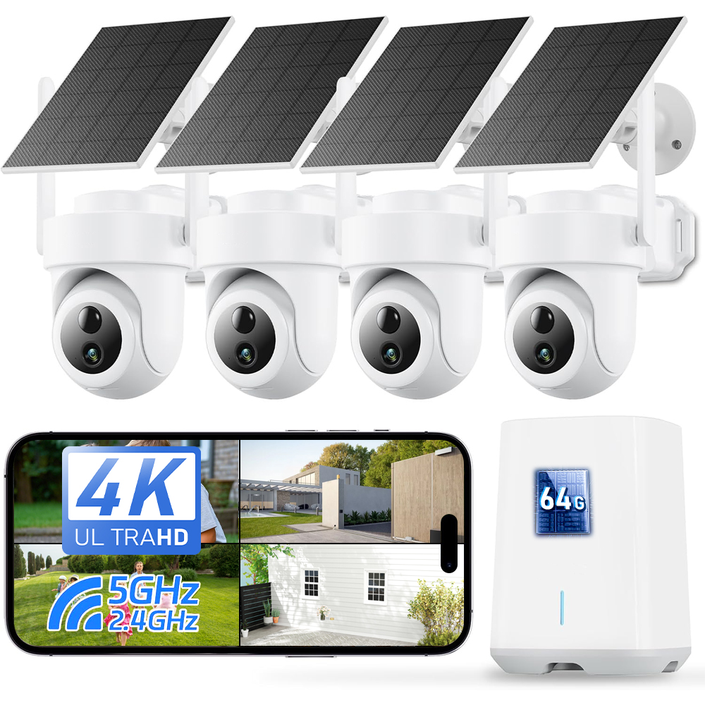 Home Security Outdoor Camera System - Sistema di telecamere solari 4K da