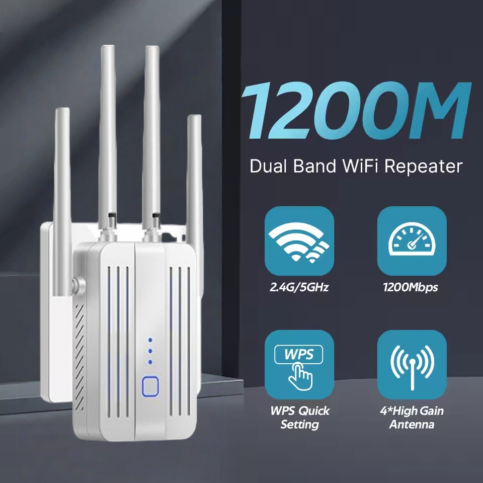 Home Security And Internet - Ripetitore WiFi 1200Mbps Estensore di segnale