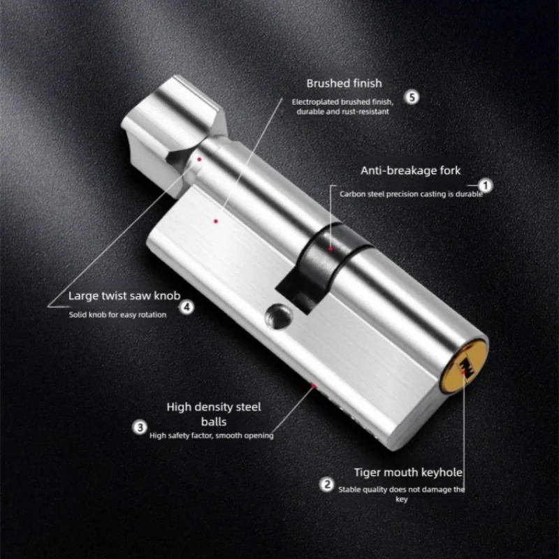 Home Security Door Lock - Cilindro Serratura a Girello in Alluminio