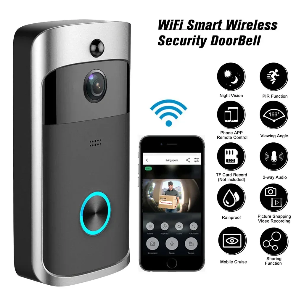 Home Security No Wifi Needed - Campanello Wireless WIFI HD 720P per