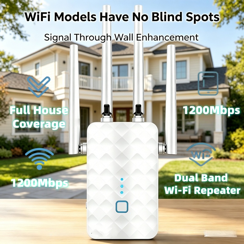 Home Security And Internet - Ripetitore WiFi 1200Mbps Wireless Dual Band