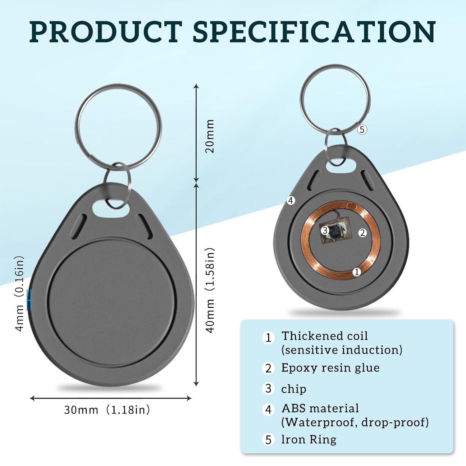 Scheda Smart Key Tag NFC 100P, - Home Security Key Fob recensione e prezzo